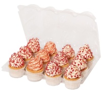 Box für 12 Cupcakes aus transparentem Kunststoff - 3 Einheiten