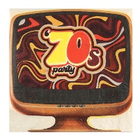 Servietten im Retro-Stil der 70er Jahre - 20 x 16,5 cm - 20 Stück