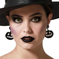 Schwarze Kürbis-Ohrringe - 1 Paar