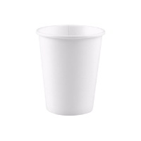 Biologisch abbaubare weiße Pappbecher 250 ml - 15 Stück.