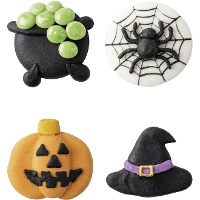 Dekorative Halloween-Zuckerdekore, sortiert, 3,5 x 3,5 cm - Dekora - 48 Stück