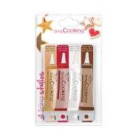 Set von eleganten Dekorationsstiften mit 20 g - Scrapcooking - 4 Stück