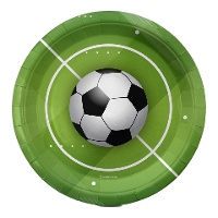 Fußball Teller Ball auf Rasen 23 cm - 6 Einheiten
