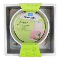 Runde und quadratische Aluminiumformen, 20,3 cm und 25,4 cm x Höhe 10,2 cm - PME - 2 Stück