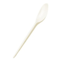 16,7 cm cremefarbene Plastiklöffel - 25 Stk.