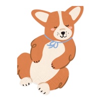 Corgi Hundeservietten 15 x 11 cm - 12 Stück.