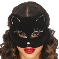 Schwarze Katzenmaske