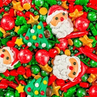 Weihnachtsmann- und Baumstreusel 90 gr - Azucren