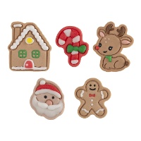 Verschiedenfarbige Weihnachtszuckerfiguren - Dekora - 40 Stück