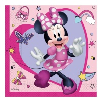 Rosa Minnie und Gänseblümchen Servietten 16,5 x 16,5 cm - 20 Stück