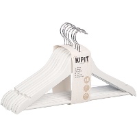 Weiße Kleiderbügel aus Holz - 8er-Pack