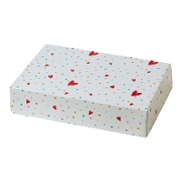 Box von 23,5 x 16 x 5 cm mit Konfetti und Herzen