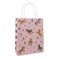 Geschenktüte mit fröhlichen Pferden - 27 x 20 cm - 1 Stück