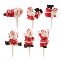Santa Claus-Figuren in verschiedenen Posen, 6 cm - Dekora - 72 Stück