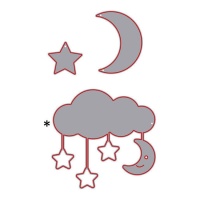 Wolkenstanzform mit Sternen und Mond Zag - Misskuty - 3 Stück