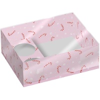 Box von 26 x 20 x 9 cm für Cupcakes und Süßigkeiten mit Zuckerstangenmotiv - 2 Stück