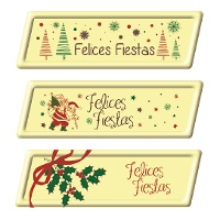 Weiße Schokoladentafeln 'Frohe Festtage' - 66 Stück