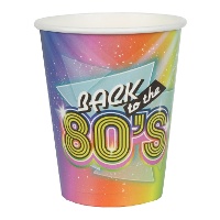 80er Jahre Trinkbecher mit Glitzereffekt, 270 ml - 10 Stück