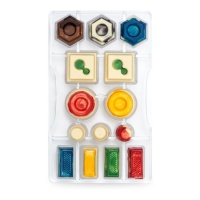 Form für geometrische Figuren aus Schokolade 20 x 12 cm - Decora - 14 Kavitäten