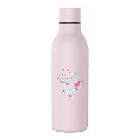 Flasche mit 0,50 L rosa Schmetterlingen