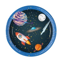 Weltraum Galaxie Teller 19,5 cm - 8 Stück.