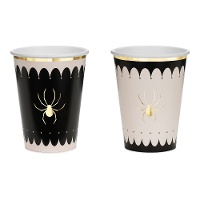 Becher mit goldenem Spinnenmotiv, 400 ml - 6 Stück