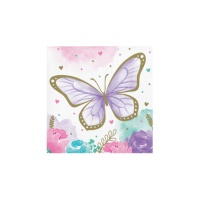 Butterfly Shimme Servietten 12,5 x 12,5 - 16 Stück