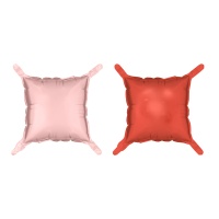 Dekorationspanelballon 35 x 35 cm, rot und rosa - 4 Stück