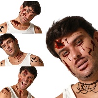 Blutige Mord-Tattoos - 1 Stück