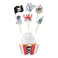 Set Wrappers und Picks mit Piratendesign - 6 Einheiten