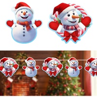 Girlande mit Schneemannfiguren, 3 m lang