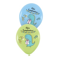 Latexballons mit Dinosaurier-Motiv 'Happy Birthday', 30 cm - 6 Stück
