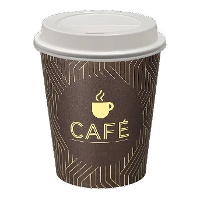 Pappbecher mit 120 ml für Kaffee mit Deckel mit Loch - 12 Stück
