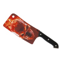 30 cm rote Flammen-Schädel Axt