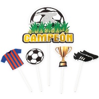 Fußball-Tortenfigur mit Ball und Trikot - 5 Stück
