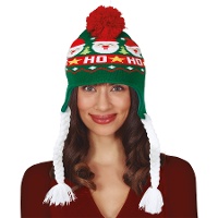 Weihnachtsmütze von Santa Claus mit Zöpfen