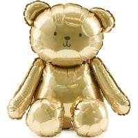Goldener Teddybär-Ballon, 42 x 38 cm