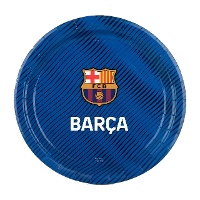 Blaue FC Barcelona-Pappteller, Ø 18 cm - 8 Stück