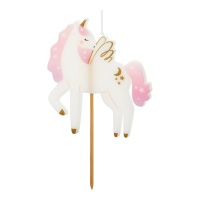 Einhorn Kerze mit rosa Flügeln 9 cm - 1 Stück