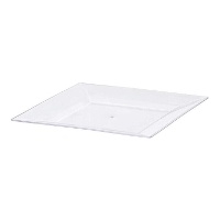 Transparenter quadratischer Teller 27 cm - 1 Stück