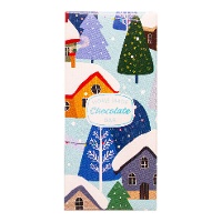 Schachtel für Schokoladentafel mit weihnachtlichem Landschaftsmotiv, 16 x 7,5 x 2,5 cm - 5 Stück