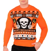 Halloween-Pullover mit Boo-Schädel