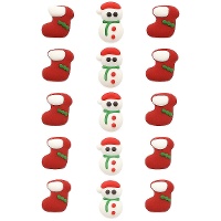 Zuckerfiguren von Schneemann und Socke - Azucren - 15 Stück