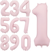 86 cm hellrosa Zahlenballon - PartyDeco - 1 Stück