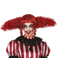 Böse Clownperücke in Rot
