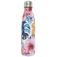 Flasche 0,50 L mit tropischen Blumen