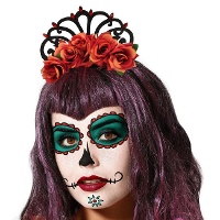 Diadem mit roten Rosen der Catrina