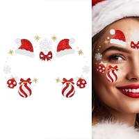 Weihnachtliche Gesichtsschmuck-Klebejuwelen mit Glitzer