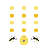 Dekorative Bienen-Baby-Anhänger 57 cm - 3 Stk.
