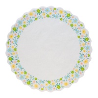 30 cm Spitzendeckchen mit Gänseblümchen - 10 Stück